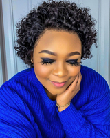 Vente en Gros 100% Remy Vierge Cuticule Aligné Brésilien Lace Front Perruque Vendeurs Court Pixie Cut Perruques de Cheveux Humains pour les Femmes Noires