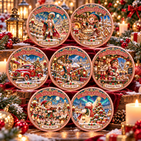 Pièce de monnaie souvenir de Noël personnalisée en cuivre pur 999 de 1 oz, motif Gnome Casse-Noisette Village de Bonbons, impression UV 3D en relief, objet de collection