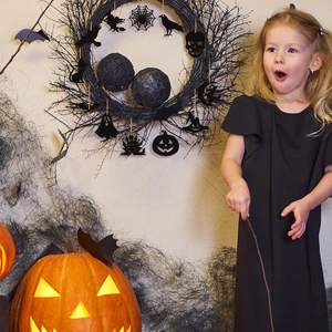 Percha de madera negra hecha a mano para Halloween, Araña, calabaza, <span class=keywords><strong>cuervo</strong></span> y murciélago, decoración espeluznante, decoración de fiesta en <span class=keywords><strong>casa</strong></span>, accesorios para <span class=keywords><strong>casa</strong></span> embrujada - Product Image 3