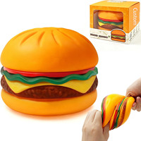 Jouets anti-stress en TPR en forme de nourriture, jouets de décompression, jouet fidget hamburger pour enfants