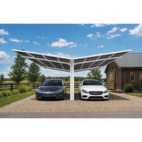 Structure de carport moderne en aluminium avec panneaux de toiture en PVC résistant aux UV, robuste pour l'extérieur, le jardin et la zone de stationnement