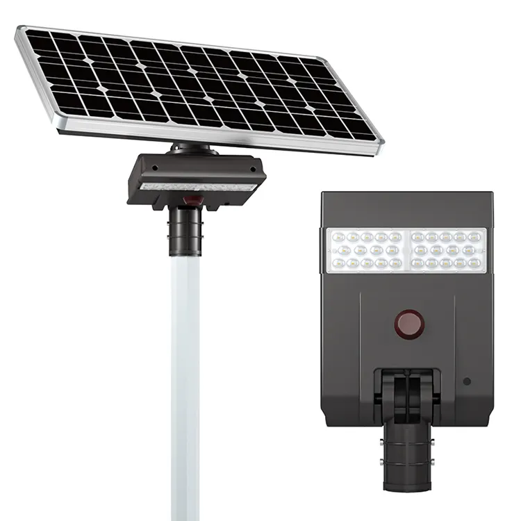 High quality outdoor 30w integrated all in one remote motion IP65 sensor led solar street light with lithium battery