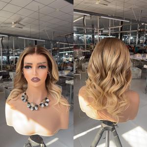 <span class=keywords><strong>Parrucca</strong></span> Bob Ombré <span class=keywords><strong>Bionda</strong></span> con Capelli Europei Naturali Allineati alle Cuticole, Parrucche in Veri Capelli Umani Europei - Product Image 5