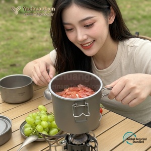 หม้อไทเทเนียม 1.3 ลิตร สำหรับตั้งแคมป์กลางแจ้ง ทำจากไทเทเนียมแท้ เป็นมิตรกับสิ่งแวดล้อม - Product Image 4