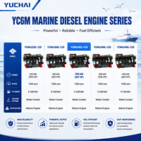 محرك ديزل YUCHAI YC6MJ365L-C20 رباعي الأشواط بقوة 300 كيلوواط مع بدء تشغيل كهربائي للسفن والملاحة البحرية