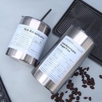 Gobelet isotherme moderne en acier inoxydable à double paroi, avec paille, pour Americano glacé et Latte, portable, vente en gros usine