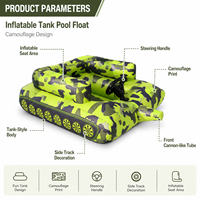 Piscine gonflable camouflage en PVC robuste personnalisée avec pistolet à eau, flotteur gonflable pour réservoir d'eau pour le plaisir aquatique estival en extérieur