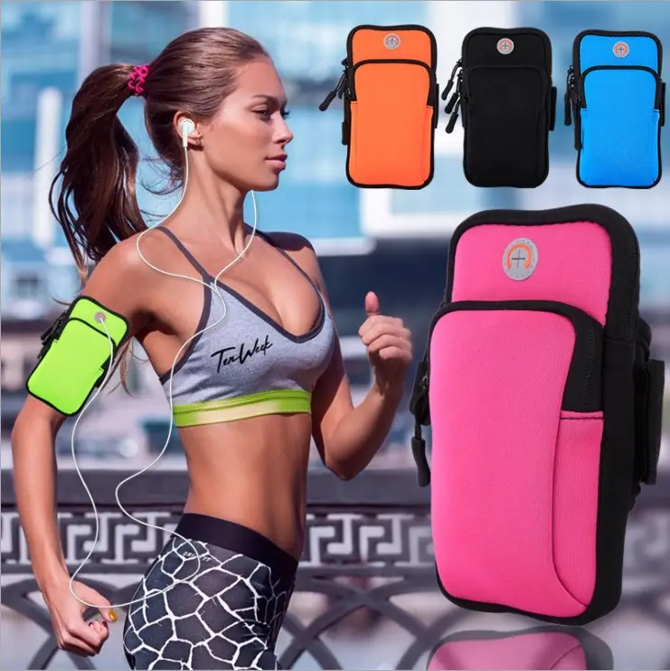 Universal Exercise Workout Running Gym Armbands Phone Holder Pouch Case with Earphone Hole for iPhone, Samsung Galaxy and LG