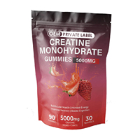 Gummies de Créatine Monohydrate 5000mg Saveur Fraise Nutrition Sportive OEM Marque Privée Soutien Entraînement Complément Alimentaire