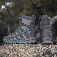 Bottes de combat et tactiques en daim pour hommes, à tige haute, pour la randonnée en désert, la course sur sentier, chaussures durables