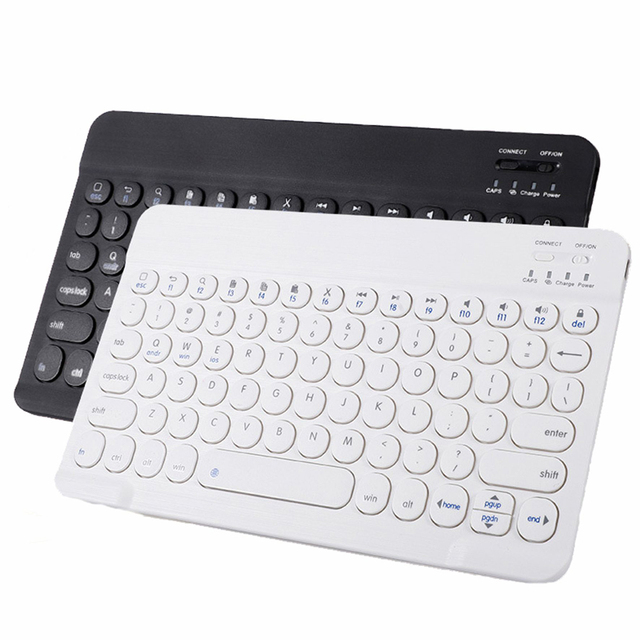Hot Sales Multi-color 10 Inch Retro Typewriter Round Keys BT Wireless Keyboard for IPad Iphone Smartphone Tablet PC Smart TV