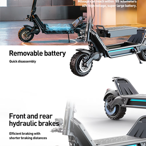 Scooter <span class=keywords><strong>El</strong></span>éctrico Plegable JLM E6-S de 3200W con Doble Motor para Adultos, 80km/h de Alta Velocidad, 11 Pulgadas Todoterreno, Freno Hidráulico - Product Image 6