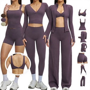 2026 Yoga Sets Solid Front Private Brand Customization Sport Clothes Woman Quick-Drying Running Gym Outfits Ladies - Product Image 2