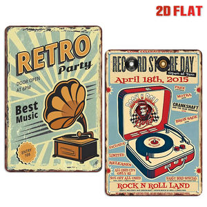 Targhe in Latta Classiche Stile <span class=keywords><strong>Rock</strong></span> and <span class=keywords><strong>Roll</strong></span>, Insegne Metalliche Retrò per Feste, Decorazioni da Parete per Casa e Bar - Product Image 1