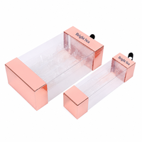 Meilleure vente en gros emballage cosmétique de pinceaux de maquillage boîte cadeau de mariage transparente rose