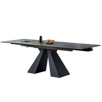 Combinaison de chaises de table à manger en Rock Board rétractable moderne et minimaliste Petit appartement Ménage Salon pliable