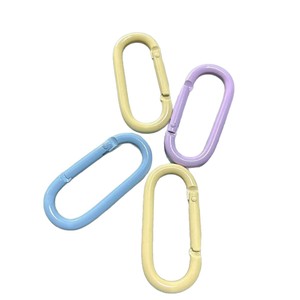 Mousqueton en alliage d'aluminium coloré macaron n°5, peint, avec clip à ressort, pour la fabrication de colliers, bracelets et accessoires de bijouterie, petit crochet - Product Image 4