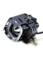 Phare LED en promotion pour véhicules électriques, projecteur moto avec lentille, ligne de coupure, faisceau haut/bas, phare auxiliaire Angel Eye