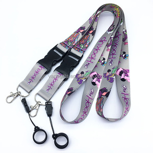 Customizable Nylon Key Lanyards with Rubber Silicone Ring Personalized Logo Lanyard
