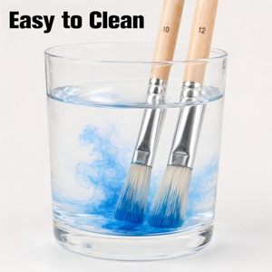Juego de Pinceles Profesionales para Acuarela, Forma Plana, Pelo de Cerdas, Mango de Madera, para Pintura al Óleo - Product Image 6