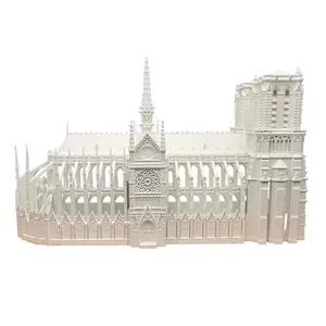 Serviço de impressão 3d catedral notrô dame, em resina de paris, modelo de construção de serviço de impressão 3d