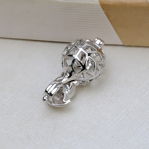 Pendentif Cercle à Perles Bonhomme de Neige de Noël, Plaqué Argent S925, Creux et Ouvert, Compatible avec Perles Rondes de 5-6mm, pour Fabrication de Colliers DIY - Product Image 4