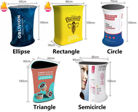Comptoir promotionnel portable Batflags imprimé sur mesure pour salons professionnels, stands d'exposition et publicité événementielle