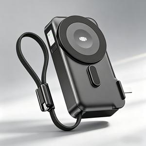 Cargador Portátil de 10000 mAh, Carga Rápida Inalámbrica, Banco de Energía Magnético USB con Cables Integrados para Teléfono y <span class=keywords><strong>Reloj</strong></span> - Product Image 1