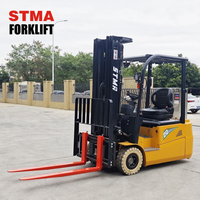 Carretillas elevadoras eléctricas STMA 2T, contrapeso de 3 ruedas de alta velocidad con capacidad de 2000kg, neumáticos de goma sólida para trabajo al aire libre