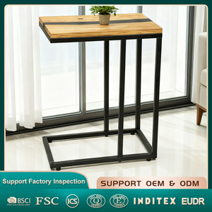 Casa naturale piccolo <span class=keywords><strong>legno</strong></span> di ulivo <span class=keywords><strong>e</strong></span> <span class=keywords><strong>resina</strong></span> tavolino lato C-a forma di tavolino per soggiorno camera da letto comodino - Product Image 1