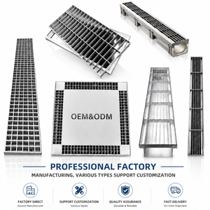 <span class=keywords><strong>Grille</strong></span> de drainage en acier galvanisé sur mesure, durable, en acier inoxydable, pour couverture de caniveau d'eau de pluie et passerelle - Product Image 3