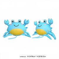 Nouveau Ballon en Mylar 3D en forme de Grand Crabe de Dessin Animé, Ballon en Aluminium en Forme d'Animal Marin, Décoration de Fête d'Anniversaire pour Enfants, Vente en Gros