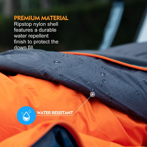 Sac de couchage respirant à double fermeture éclair, portable, pour le camping, chaud jusqu'à <span class=keywords><strong>0</strong></span> degré, avec sac de rangement, 400 fill power, <span class=keywords><strong>duvet</strong></span> d'oie - Product Image 3