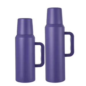 1,2l 1,5 l kustom multi-fungsi bebas BPA 18/8 baja tahan karat mulut lebar botol air terisolasi tahan lama dengan pegangan