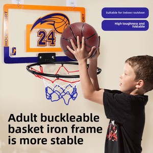 <span class=keywords><strong>Panier</strong></span> de <span class=keywords><strong>basket</strong></span> intérieur pliable avec <span class=keywords><strong>panier</strong></span> monté gratuit Porte en plastique pour enfants Cadre de tir pour salle de sport - Product Image 4