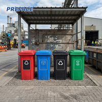Tempat Sampah Plastik Anti UV Beroda 120L untuk Area Publik dengan Pegangan Ergonomis dan Tutup