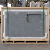 Plan de travail en granit gris préfabriqué, comptoir en pierre naturelle pour salle de bain et cuisine, surface de travail découpée sur mesure, polie