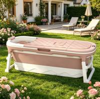 Baignoire pliable autoportante d'extérieur en PP avec affichage de la température et rouleaux de massage pour villa