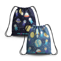 Sacs à cordon en polyester de conception spatiale, neufs, pour enfants, pour le rangement de bonbons, de collations, pour l'école, les fêtes