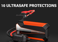 Démarreur portable multifonctionnel 10000 mAh pour moto/voiture avec lumière LED clignotante, affichage numérique, pince intelligente et protection de sécurité