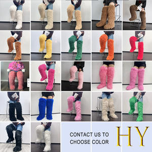 2025 חורף חם נשים רכות חמות באיכות גבוהה קטיפה מעל הברך מונגוליאנית מגפי שלג חורף - Product Image 6