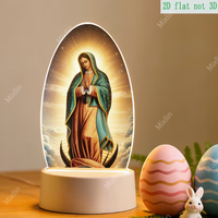 Lampe de nuit LED en acrylique Jésus, lampe de table décorative religieuse chrétienne, alimentée par USB, lumière décorative spirituelle pour la maison