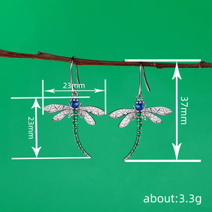 Orecchini Pendenti a Forma di Libellula per Donne, Gioielli di Moda Freschi e Pastorali per le Vacanze - Product Image 4