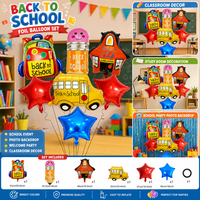 Ballons de rentrée scolaire, ballons colorés en forme de bus scolaire, crayon, pomme, crayon de couleur, ballon en mylar pour décorations de fête