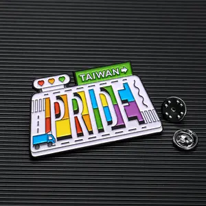 Pin de solapa de esmalte grande personalizado, multicolor, a la moda, para coche, Taiwán