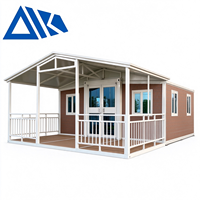 Maisons pliantes de luxe personnalisables à 2, 3 ou 4 chambres ; Petites maisons modulaires préfabriquées extensibles en conteneurs.