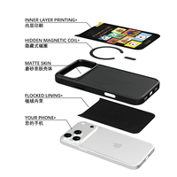 Coque de téléphone AG Feeling Black Edge avec motif animal porte-bonheur doré pour iPhone 17, 17 Pro Max, 16 Pro, 15, 15 Pro Max, 15 Pro, 14 Pro Max – Coque magnétique
