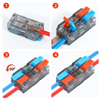 Connecteur rapide à ressort pour câble, 32A/450V, bornier électrique compact à connexion rapide avec voyant LED