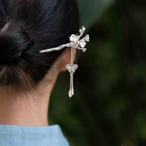 Accessoires de coiffure vintage pour femmes et filles, style Hanfu, avec fleurs et pompons, comprenant des bâtonnets pour cheveux longs et une épingle à cheveux traditionnelle chinoise en forme de rose pour chignon - Product Image 2