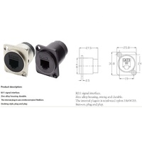 Connecteurs modulaires téléphoniques RJ11 4P4C de type D en alliage de zinc, prise de montage sur panneau, coupleur vocal, adaptateur de câble